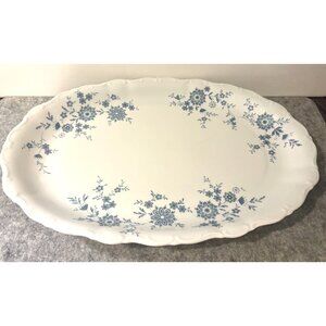 Vintage Seltmann Weiden Oval Platter, Blue Flower Design  13.5 x 9.25"  Bavaria